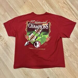 Florida State Seminoles Shirt 2013 National Champions Short Sleeve Men's 2XL Red